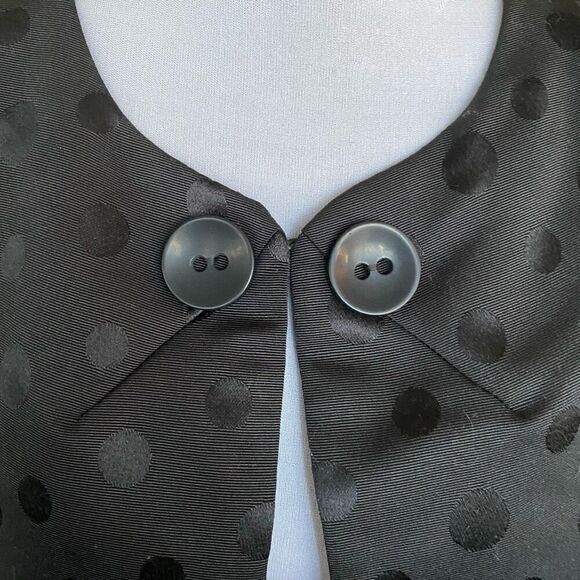 Xhilaration women M fully lined cropped one hook jacket with dots & cap sleeve - Picture 2 of 11